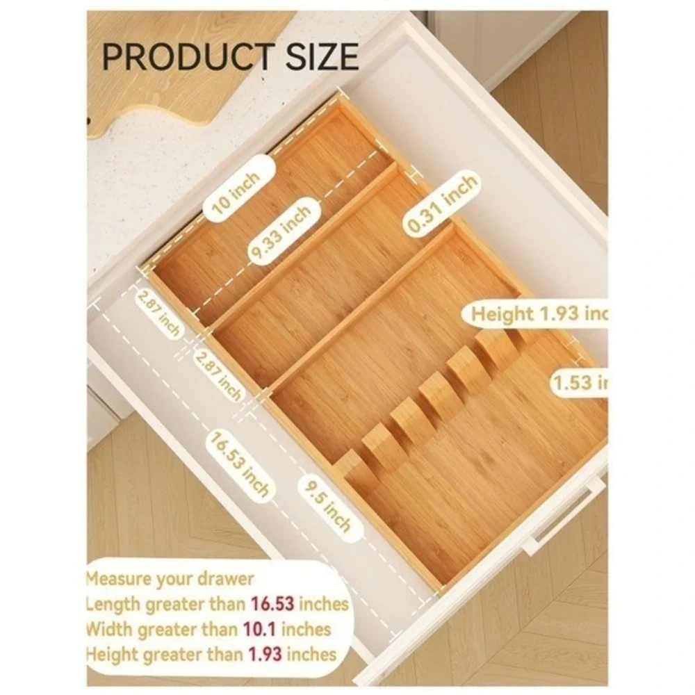 Yofidra pure  bamboo silverware drawer‎